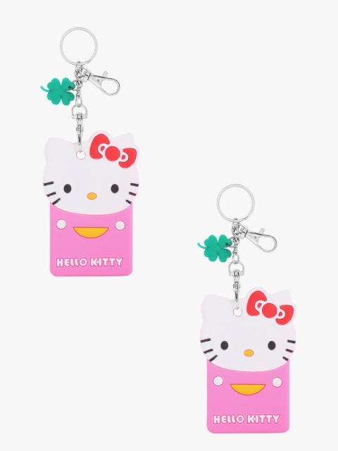 

POKORY Kids Set Of 2 Hello Kitty Stainless Steel Key Chains, Pink