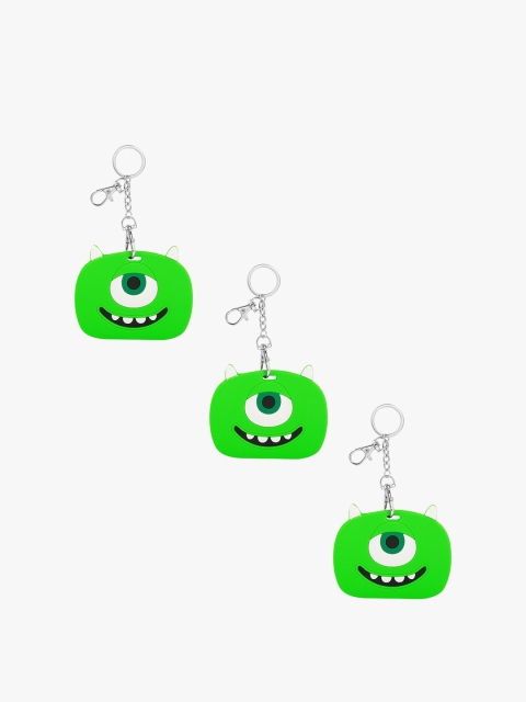 

POKORY Kids Set Of 3 Green & White Solid Stainless Steel Key Chains