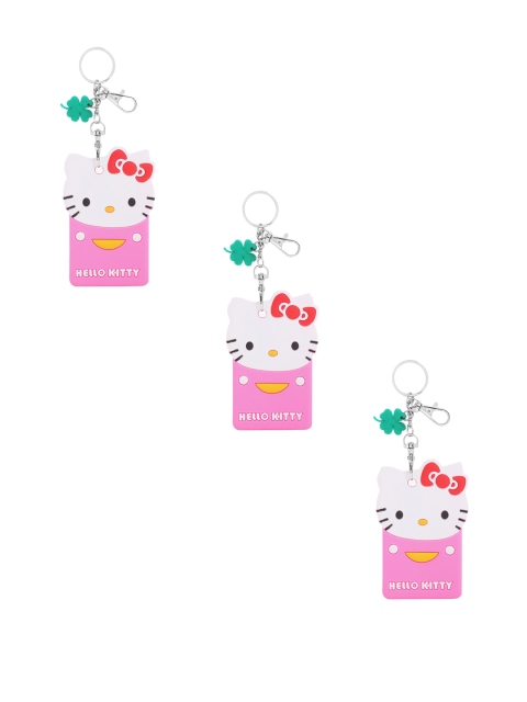 

POKORY Kids Set Of 3 Hello Kitty Stainless Steel Key Chains, Pink