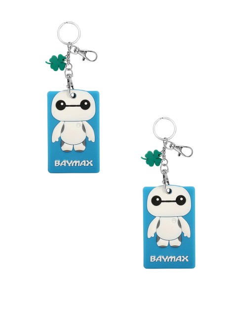 

POKORY Kids Set Of 3 Blue & White Solid Stainless Steel Key Chains