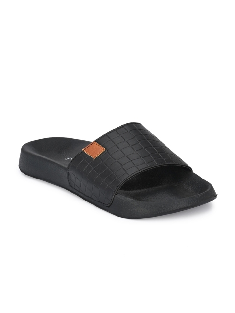 

AfroJack Men Black Textured Sliders