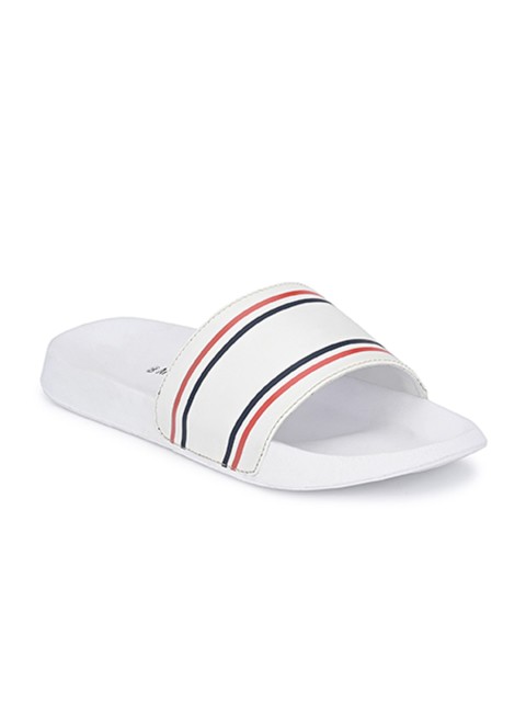 

AfroJack Men White & Red Striped Sliders