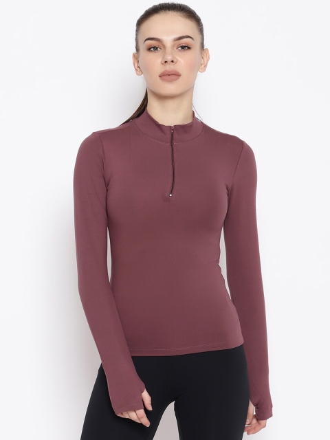 

iki chic Women Mauve High Neck Sports T-shirt