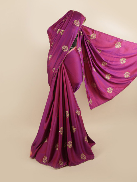 

Pothys Violet & Beige Silk Blend Saree