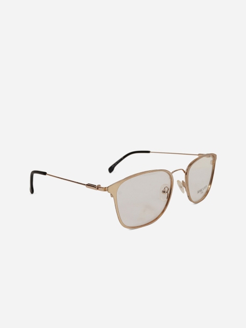 

MARC LOUIS Unisex Transparent Lens & Gold-Toned Full Rim Square Frames
