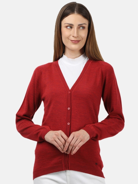 

Monte Carlo Women Solid Red Cardigan