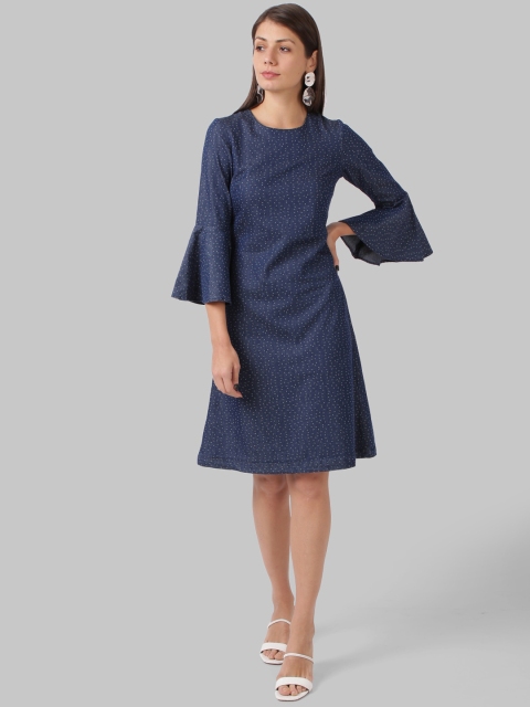 

Park Avenue Woman Blue A-Line Dress