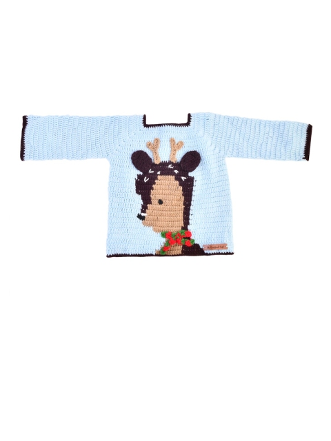 

The Original Knit Unisex Kids Blue & Beige Cable Knit Pullover