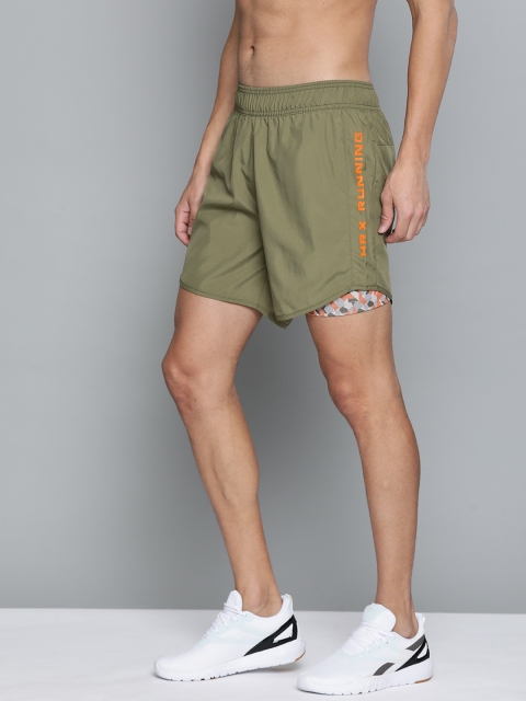 

HRX By Hrithik Roshan Running Men Burnt Olive Camouflage Shorts