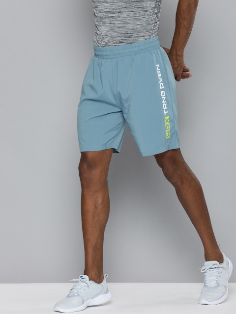 

HRX By Hrithik Roshan Men Blue Graphic Rapid-Dry Training Shorts