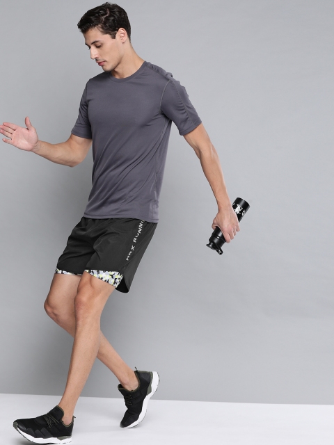 

HRX By Hrithik Roshan Running Men Jet Black Camouflage Shorts