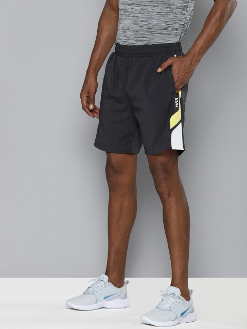 

HRX By Hrithik Roshan Training Men Grey Rapid-Dry colourblock Shorts