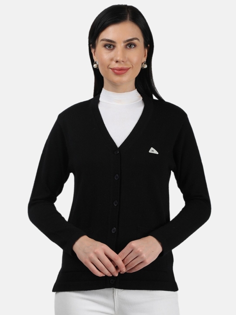

Monte Carlo Women Black Solid Cardigan