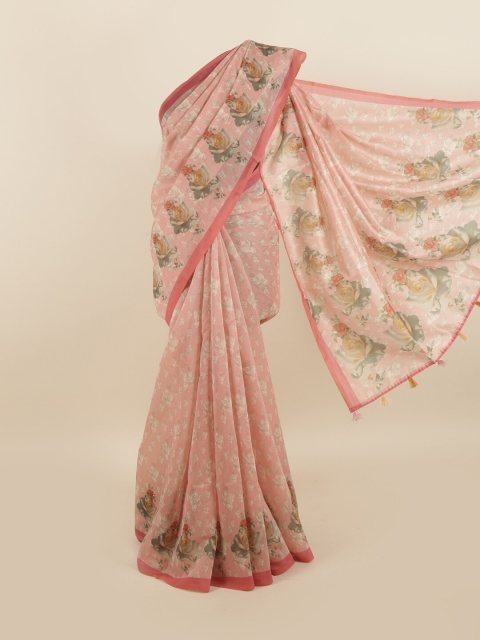 

Pothys Pink & Green Floral Saree