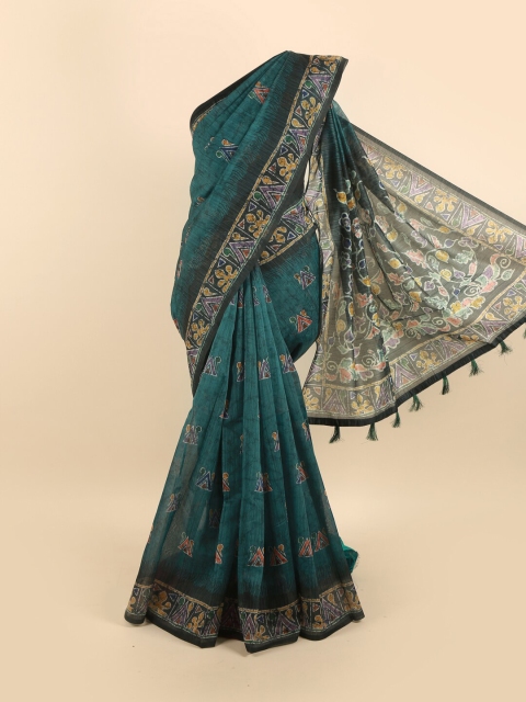 

Pothys Blue & Green Printed Saree