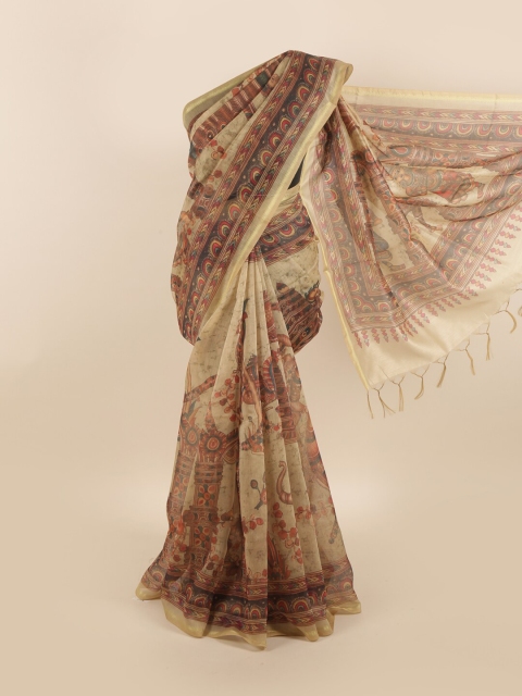 

Pothys Beige & Brown Ethnic Motifs Saree
