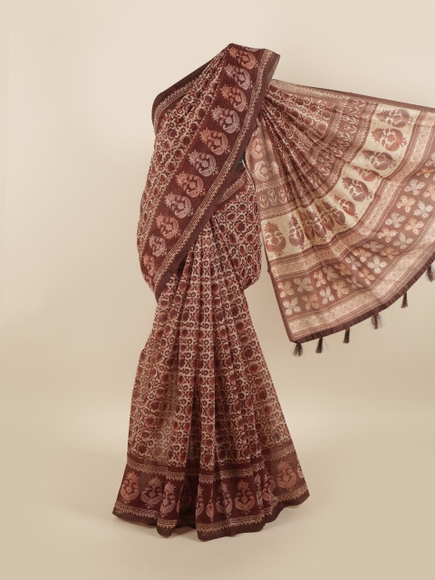 

Pothys Brown & Beige Ethnic Motifs Saree