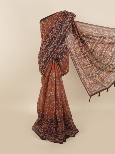 

Pothys Brown & Blue Ethnic Motifs Saree