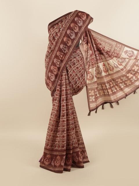 

Pothys Brown & Cream-Coloured Ethnic Motifs Saree