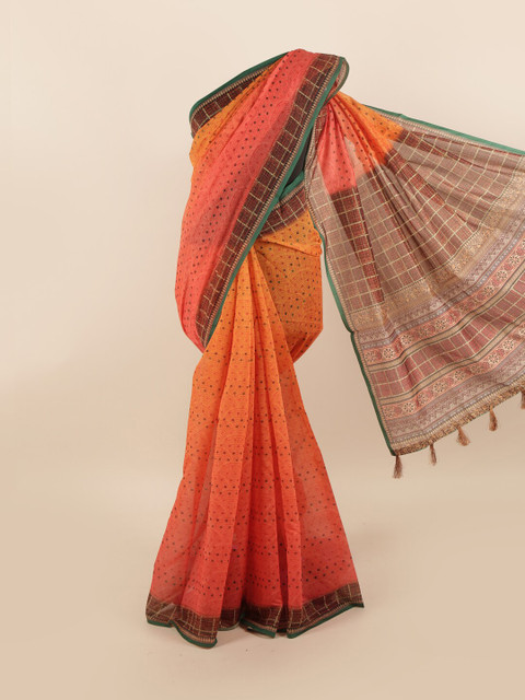 

Pothys Pink & Orange Printed Saree