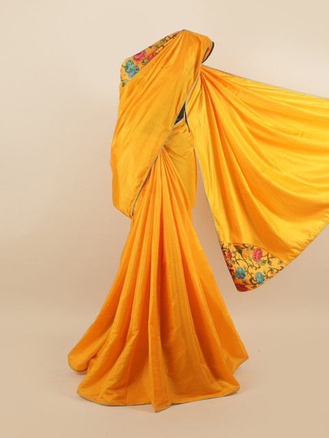 

Pothys Yellow & Green Silk Blend Saree