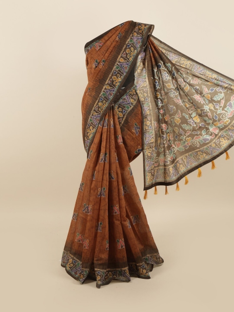 

Pothys Mustard & Yellow Floral Saree