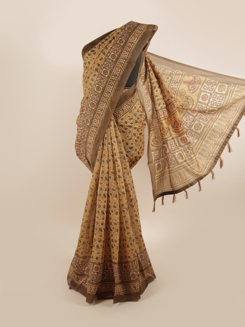

Pothys Beige & Brown Printed Saree