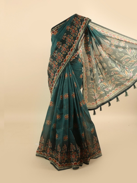 

Pothys Green & Cream-Coloured Ethnic Motifs Saree