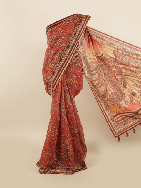 

Pothys Orange & Maroon Ethnic Motifs Saree