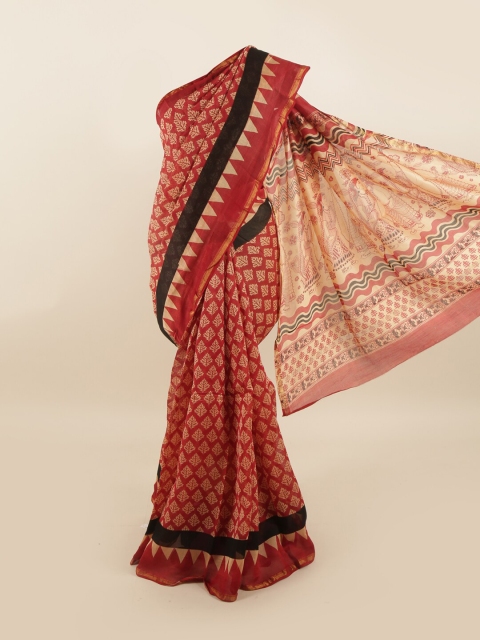 

Pothys Maroon & Beige Ethnic Motifs Saree