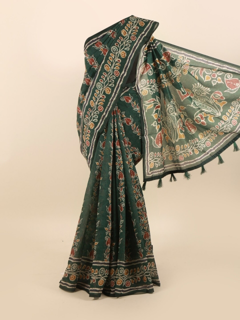 

Pothys Green & White Ethnic Motifs Saree