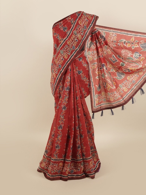 

Pothys Rust & Cream-Coloured Ethnic Motifs Saree
