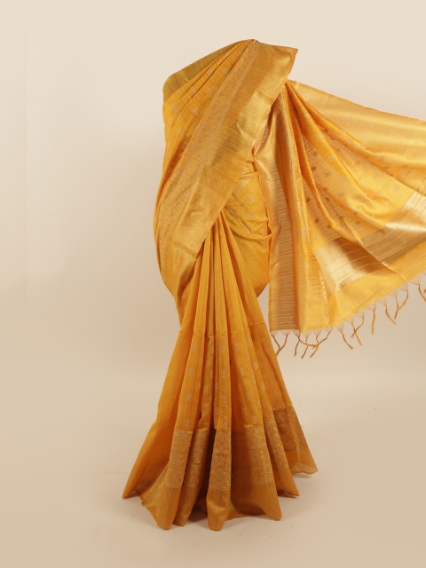 

Pothys Yellow Jute Silk Saree