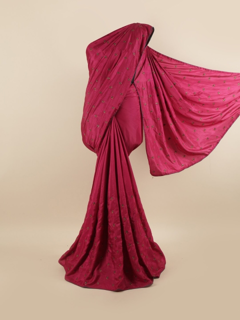 

Pothys Pink Floral Beads and Stones Saree