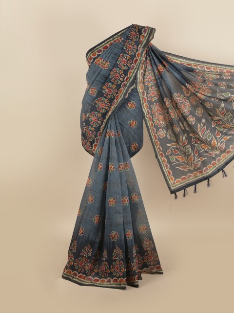 

Pothys Grey & Red Floral Saree