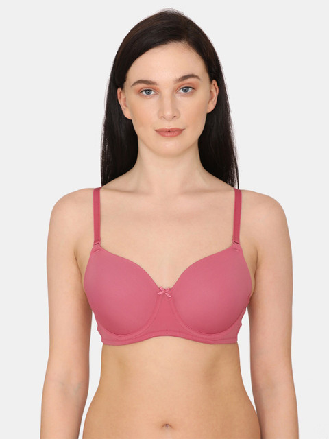 

Zivame Women Pink Solid Lightly Padded T-Shirt Bra