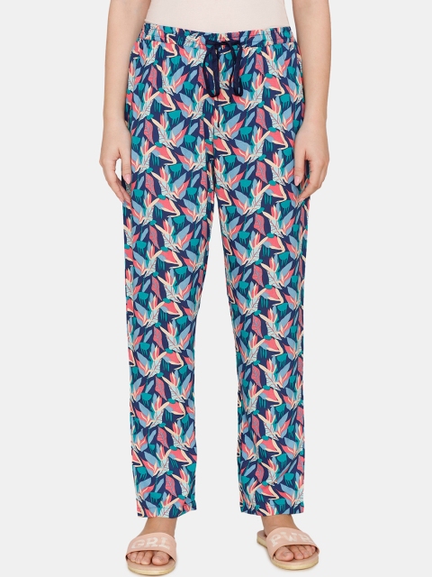 

Zivame Women Blue Printed Pyjamas