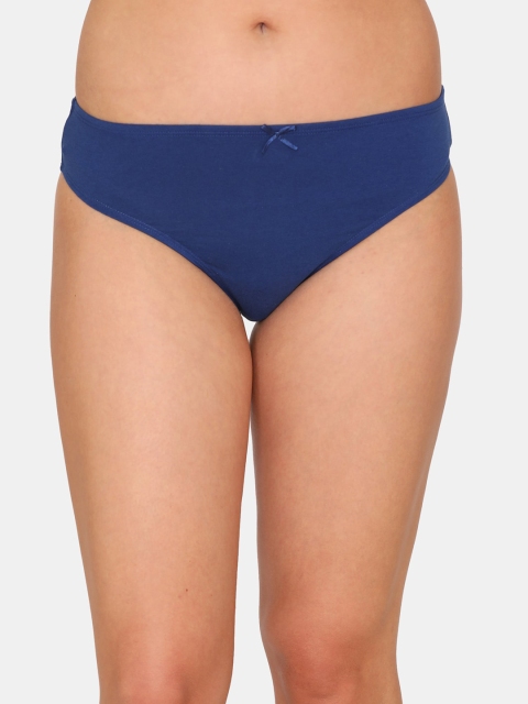 

Zivame Women Blue Solid Basic Briefs