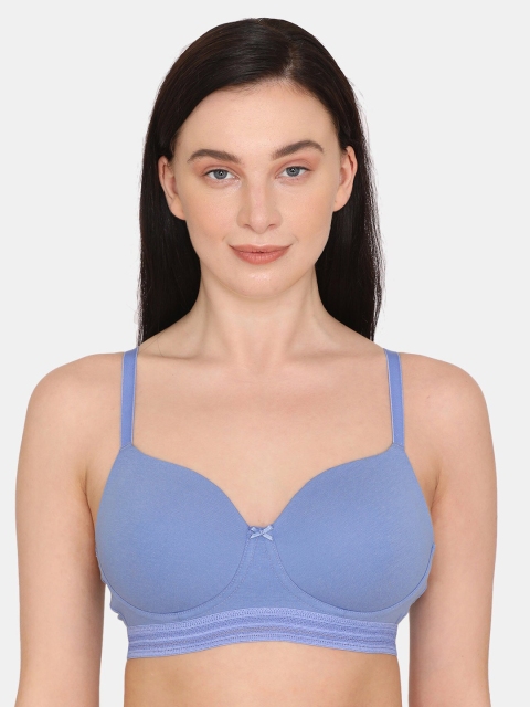 

Zivame Women Blue Solid Padded T-shirt Bra