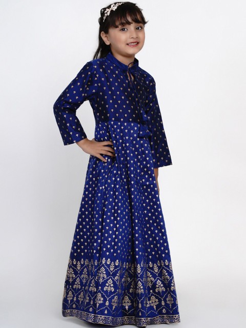 

Bitiya by Bhama Girls Blue Printed Fit& Flare Dress