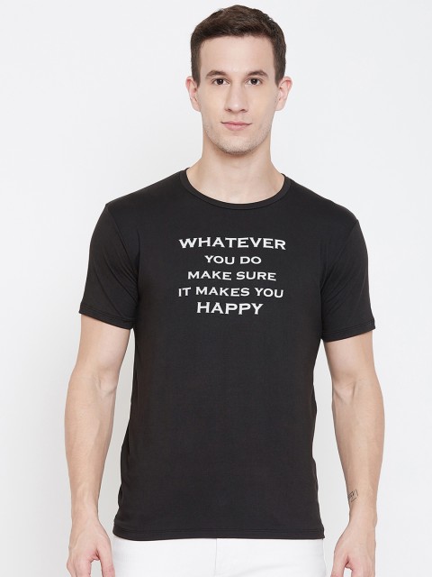 

armure Men Black Typography Printed T-shirt