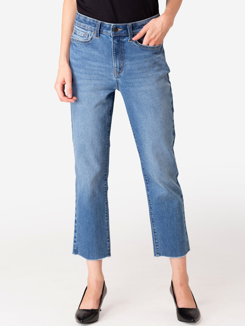 

Mode by Red Tape Women Blue Straight Fit High-Rise Clean Look Light Fade Jeans