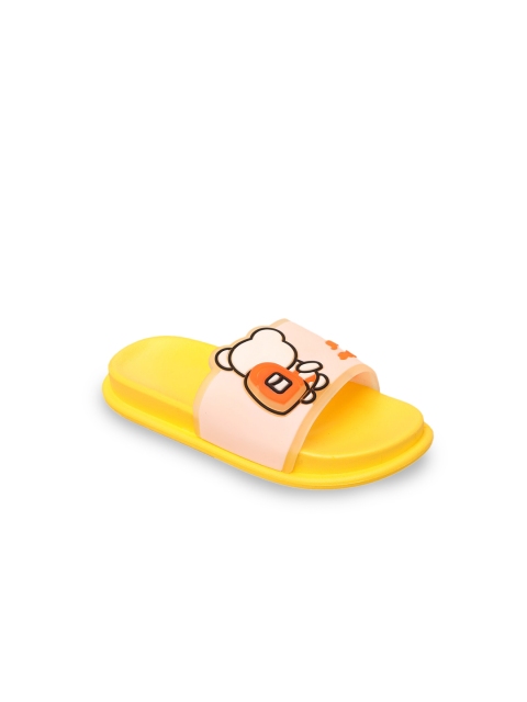 

Yellow Bee Unisex Kids Yellow & Orange Printed Rubber Sliders