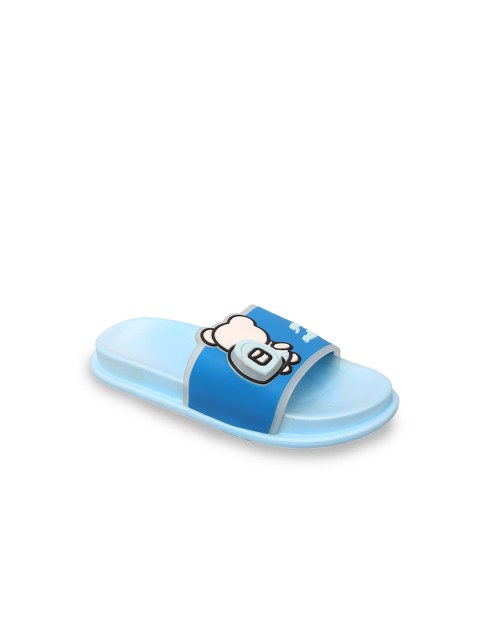 

Yellow Bee Boys Blue & Beige Rubber Sliders