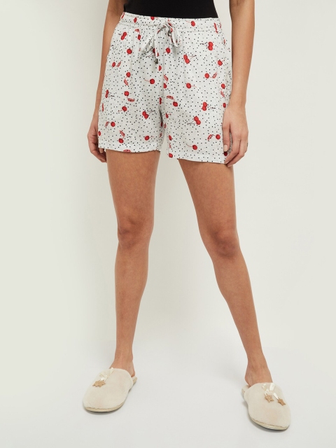 

max Women Grey & Black Printed Lounge Shorts