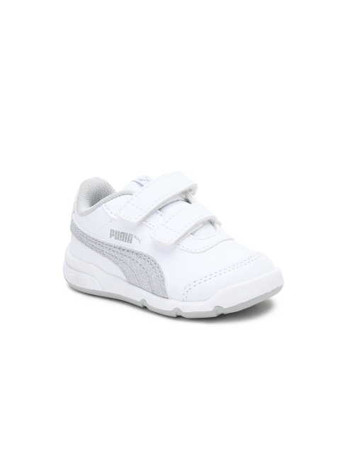 

Puma Girls White & Grey Textured Stepfleex 2 SL VE Glitz Sneakers