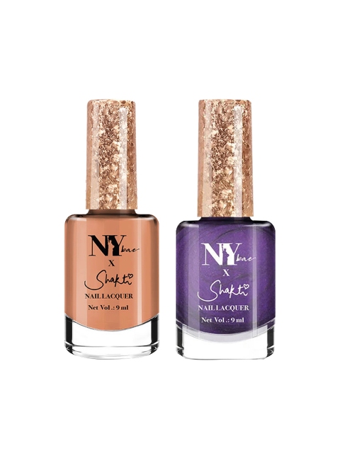

Shakti By NY Bae Set of 2 Matte Nail Lacquer - Purple & Peach