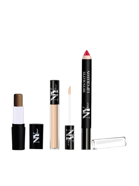 

NY Bae Makeup Ready Kit-Roosevelt Color Corrector Stick, Concealer, Red Lip Crayon
