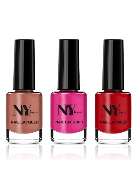 

NY Bae Set of 3 Gel Nail Lacquer- Brown, Pink, Red