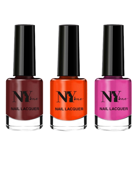 

NY Bae Multicoloured Set of 3 Gel Nail Lacquer - Brown, Orange, Pink, Multi